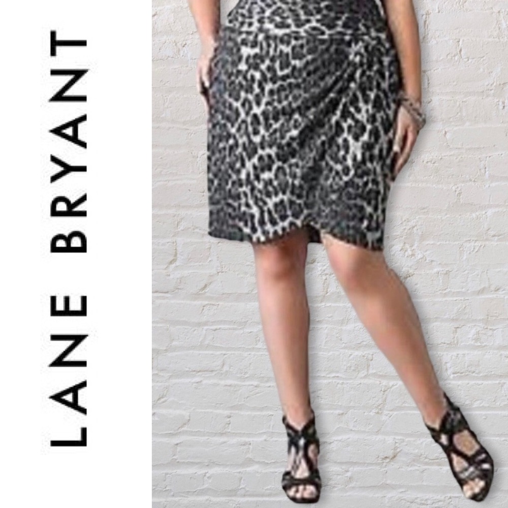 Lane Bryant Leopard Print Wrap Skirt